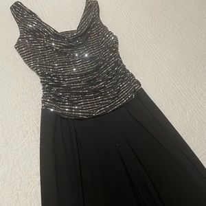 Black/silver black evening jumpsuit